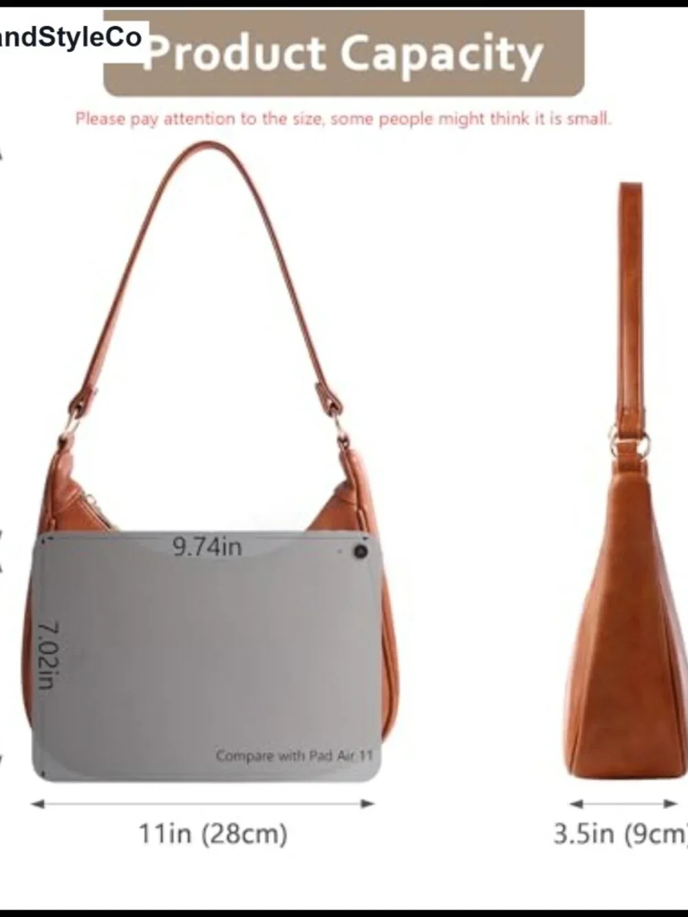 Faux Leather Hobo Crossbody Bag with 2 Straps Shoulder Purse